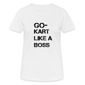 Go kart Kart fahren - Frauen T-Shirt atmungsaktiv - Weiß - Vorne - AI Model Female 172 dark (172cm)