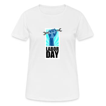 Fête du travail Fête du travail - T-shirt respirant Femme - blanc - Devant - AI Model Female 172 dark (172cm)