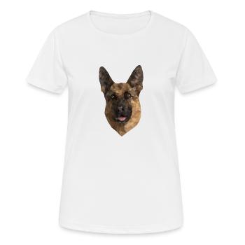 Mignon bas poly allemand berger - T-shirt respirant Femme - blanc - Devant - AI Model Female 172 dark (172cm)