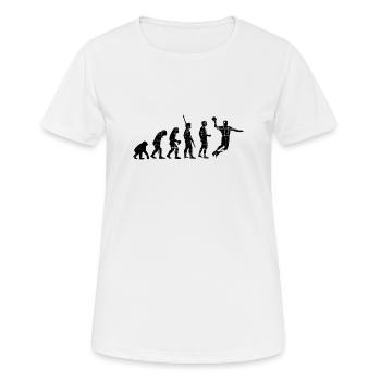 Handball Evolution Hoodie - Frauen T-Shirt atmungsaktiv - Weiß - Vorne - AI Model Female 172 dark (172cm)