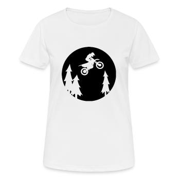 Moon Jump - Frauen T-Shirt atmungsaktiv - Weiß - Vorne - AI Model Female 172 dark (172cm)