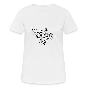 Black paint splatter - Women's Breathable T-Shirt - white - Front - AI Model Female 172 dark (172cm)
