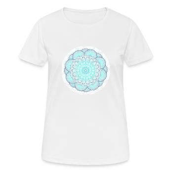 Mandala in turquoise blue - Women's Breathable T-Shirt - white - Front - AI Model Female 172 dark (172cm)