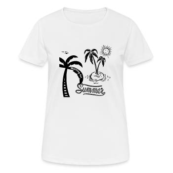 Soleil et mer d'été | Cadeau vacances à la mer - T-shirt respirant Femme - blanc - Devant - AI Model Female 172 dark (172cm)
