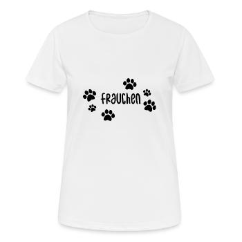 Frauchen Hundehalter Partnerdesign - Frauen T-Shirt atmungsaktiv - Weiß - Vorne - AI Model Female 172 dark (172cm)