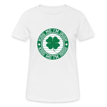embrasse moi je suis irlandais - T-shirt respirant Femme - blanc - Devant - AI Model Female 172 dark (172cm)