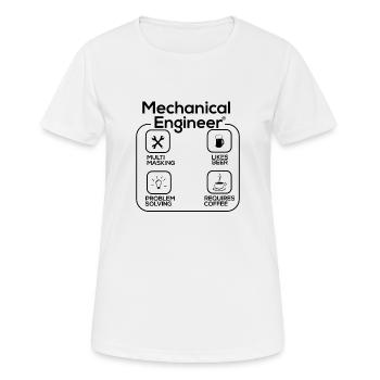 Maschinenbau Ingenieur - Frauen T-Shirt atmungsaktiv - Weiß - Vorne - AI Model Female 172 dark (172cm)