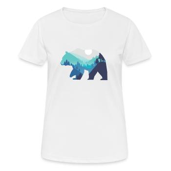 Bear Silhouette Mountains Horizon Moon Gift - Women's Breathable T-Shirt - white - Front - AI Model Female 172 dark (172cm)