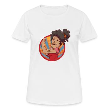 Girl Frauen Power Bizeps Kraft Geschenk - Frauen T-Shirt atmungsaktiv - Weiß - Vorne - AI Model Female 172 dark (172cm)