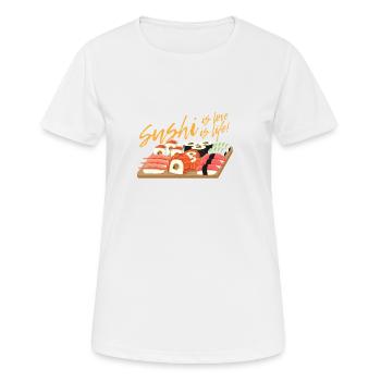 Sushi Fisch Japanisch Platte Leben Lieben Geschenk - Frauen T-Shirt atmungsaktiv - Weiß - Vorne - AI Model Female 172 dark (172cm)