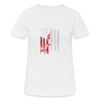 Cheval d'équitation de cheval Cheval d'équitation Wester Cowboy - T-shirt respirant Femme - blanc - Devant - AI Model Female 172 dark (172cm)