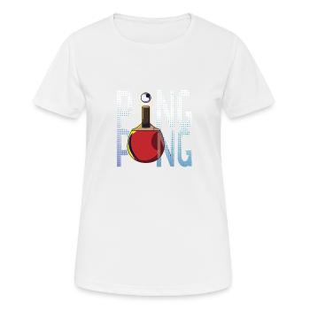 Cadeau de maître de tennis de table Word Ping Pong - T-shirt respirant Femme - blanc - Devant - AI Model Female 172 dark (172cm)