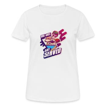Got Served Serve Table Tennis Professional Gift - Women's Breathable T-Shirt - white - Front - AI Model Female 172 dark (172cm)