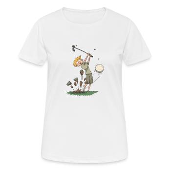 Golf Golfschwung Schlag Geschenk Idee - Frauen T-Shirt atmungsaktiv - Weiß - Vorne - AI Model Female 172 dark (172cm)