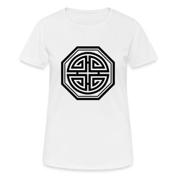 Four blessings, Chinese Good Luck Symbol, Amulet - Women's Breathable T-Shirt - white - Front - AI Model Female 172 dark (172cm)