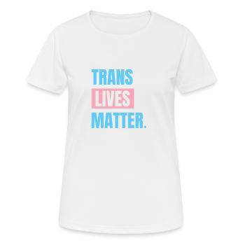 Conception transgenre - T-shirt respirant Femme - blanc - Devant - AI Model Female 172 dark (172cm)