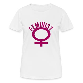 Féministe - T-shirt respirant Femme - blanc - Devant - AI Model Female 172 dark (172cm)