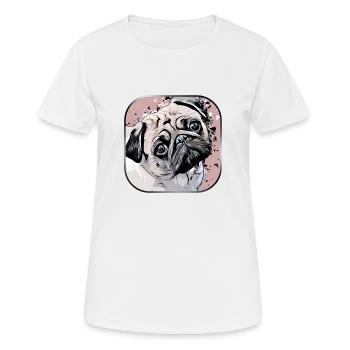 Mops - Frauen T-Shirt atmungsaktiv - Weiß - Vorne - AI Model Female 172 dark (172cm)