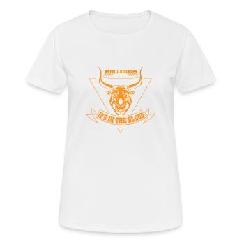 Sang de taureau Rodeo Cowboy Bullriding équitation Western - T-shirt respirant Femme - blanc - Devant - AI Model Female 172 dark (172cm)