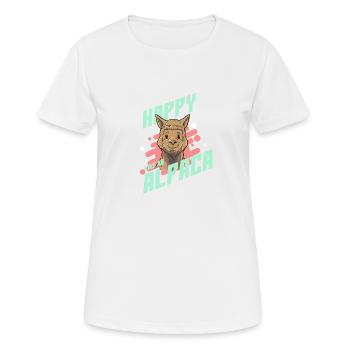 Alpaka Kamel Aufgedreht Kaffee Koffein Wild - Frauen T-Shirt atmungsaktiv - Weiß - Vorne - AI Model Female 172 dark (172cm)