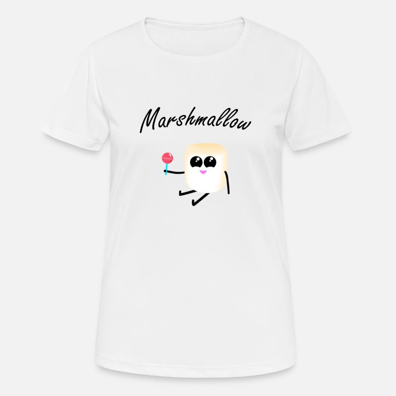 Marshmallow Marshmallows Sweet Candy Lollipop - Women's Breathable T-Shirt - white