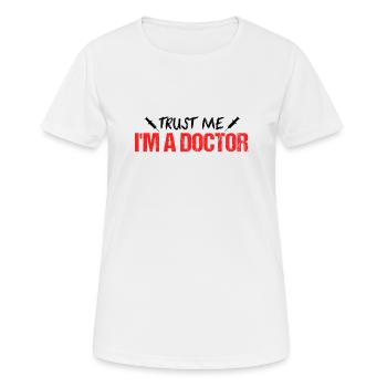 Doctor shirt doctors doctor student emergency doctor gift - Women's Breathable T-Shirt - white - Front - AI Model Female 172 dark (172cm)