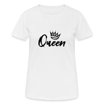 Partnerlook Paar Queen - Frauen T-Shirt atmungsaktiv - Weiß - Vorne - AI Model Female 172 dark (172cm)