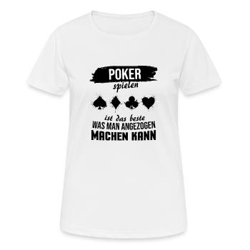 Poker Funny Sayings Cadeau de joueur de poker - T-shirt respirant Femme - blanc - Devant - AI Model Female 172 dark (172cm)