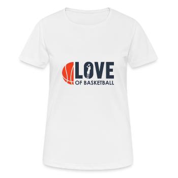 J'AIME LE BASKETBALL L'amour du basket-ball amateur - T-shirt respirant Femme - blanc - Devant - AI Model Female 172 dark (172cm)