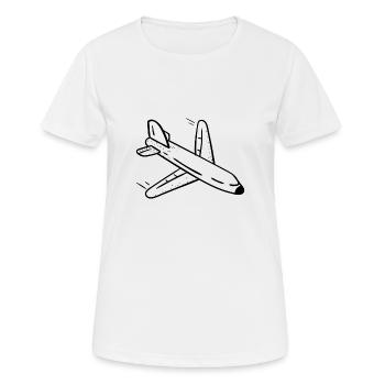 avion - T-shirt respirant Femme - blanc - Devant - AI Model Female 172 dark (172cm)
