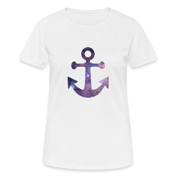 Anker - Frauen T-Shirt atmungsaktiv - Weiß - Vorne - AI Model Female 172 dark (172cm)