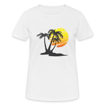 Sommer unter Palmen - Frauen T-Shirt atmungsaktiv - Weiß - Vorne - AI Model Female 172 dark (172cm)