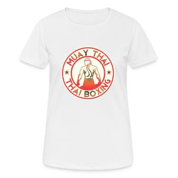 Boxe thai - T-shirt respirant Femme - blanc - Devant - AI Model Female 172 dark (172cm)