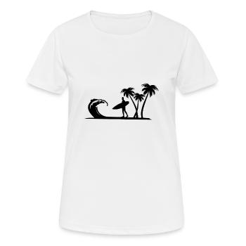 surfer - Women's Breathable T-Shirt - white - Front - AI Model Female 172 dark (172cm)