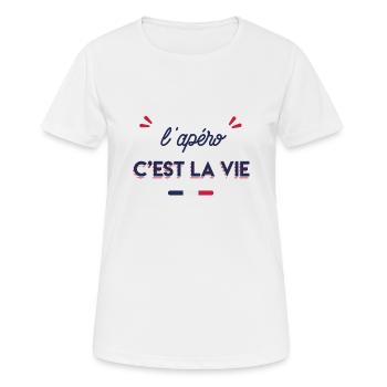 l'apéro c'est la vie - Women's Breathable T-Shirt - white - Front - AI Model Female 172 dark (172cm)