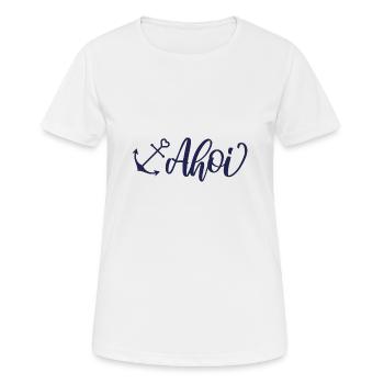 Ahoi - Frauen T-Shirt atmungsaktiv - Weiß - Vorne - AI Model Female 172 dark (172cm)