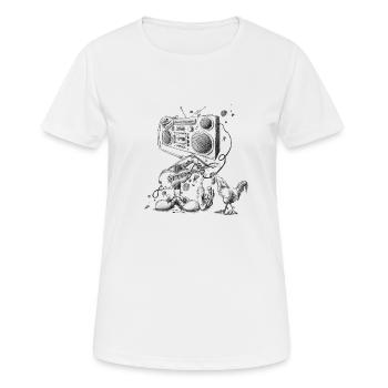 Conception de roche Ghetto Blaster - T-shirt respirant Femme - blanc - Devant - AI Model Female 172 dark (172cm)