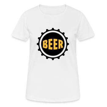 Bier Beer Bierdeckel Flaschenbier Kronkorken Durst - Frauen T-Shirt atmungsaktiv - Weiß - Vorne - AI Model Female 172 dark (172cm)