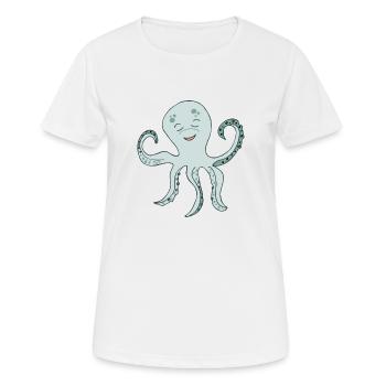 Cadeau bébé pieuvre - T-shirt respirant Femme - blanc - Devant - AI Model Female 172 dark (172cm)