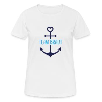 Team Braut - Frauen T-Shirt atmungsaktiv - Weiß - Vorne - AI Model Female 172 dark (172cm)