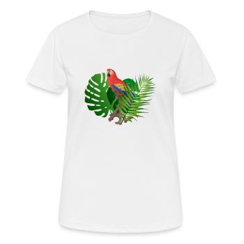 Papagei im Dschungel - Frauen T-Shirt atmungsaktiv - Weiß - Vorne - AI Model Female 172 dark (172cm)