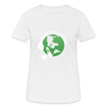 Save the World - Women's Breathable T-Shirt - white - Front - AI Model Female 172 dark (172cm)