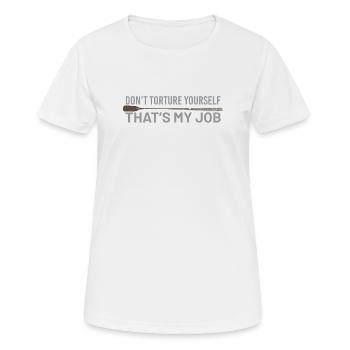 bdsm mon travail - T-shirt respirant Femme - blanc - Devant - AI Model Female 172 dark (172cm)