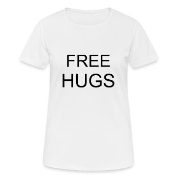 Free Hugs - Frauen T-Shirt atmungsaktiv - Weiß - Vorne - AI Model Female 172 dark (172cm)