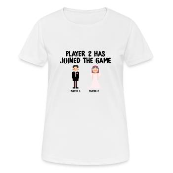 Player 2 Has joined the game Wedding Gift - Women's Breathable T-Shirt - white - Front - AI Model Female 172 dark (172cm)