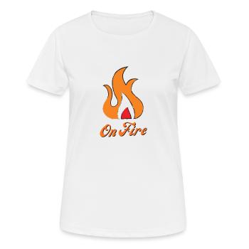 On Fire chaleur braise feu (cadeau pour un ami) - T-shirt respirant Femme - blanc - Devant - AI Model Female 172 dark (172cm)
