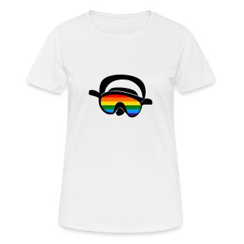 Taucherbrille Taucher Regenbogen - Frauen T-Shirt atmungsaktiv - Weiß - Vorne - AI Model Female 172 dark (172cm)