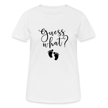 Guess what pregnancy gift - Women's Breathable T-Shirt - white - Front - AI Model Female 172 dark (172cm)