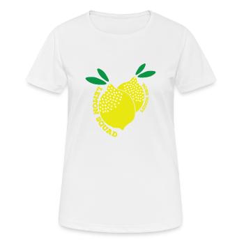 Lemon Squad Lemon Bros. - Frauen T-Shirt atmungsaktiv - Weiß - Vorne - AI Model Female 172 dark (172cm)