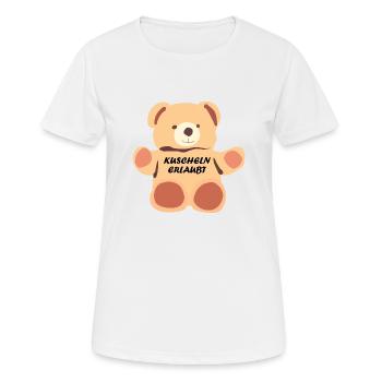Kuscheln Erlaubt - Frauen T-Shirt atmungsaktiv - Weiß - Vorne - AI Model Female 172 dark (172cm)